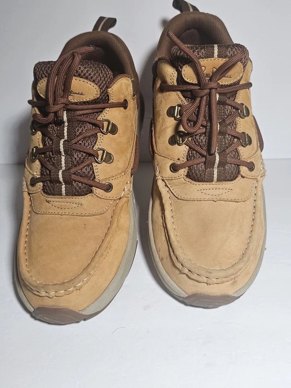 Rugged Shark Size 10.5M Bill Dance Mens Tan Leather Boat Shoes Fishing Sneakers